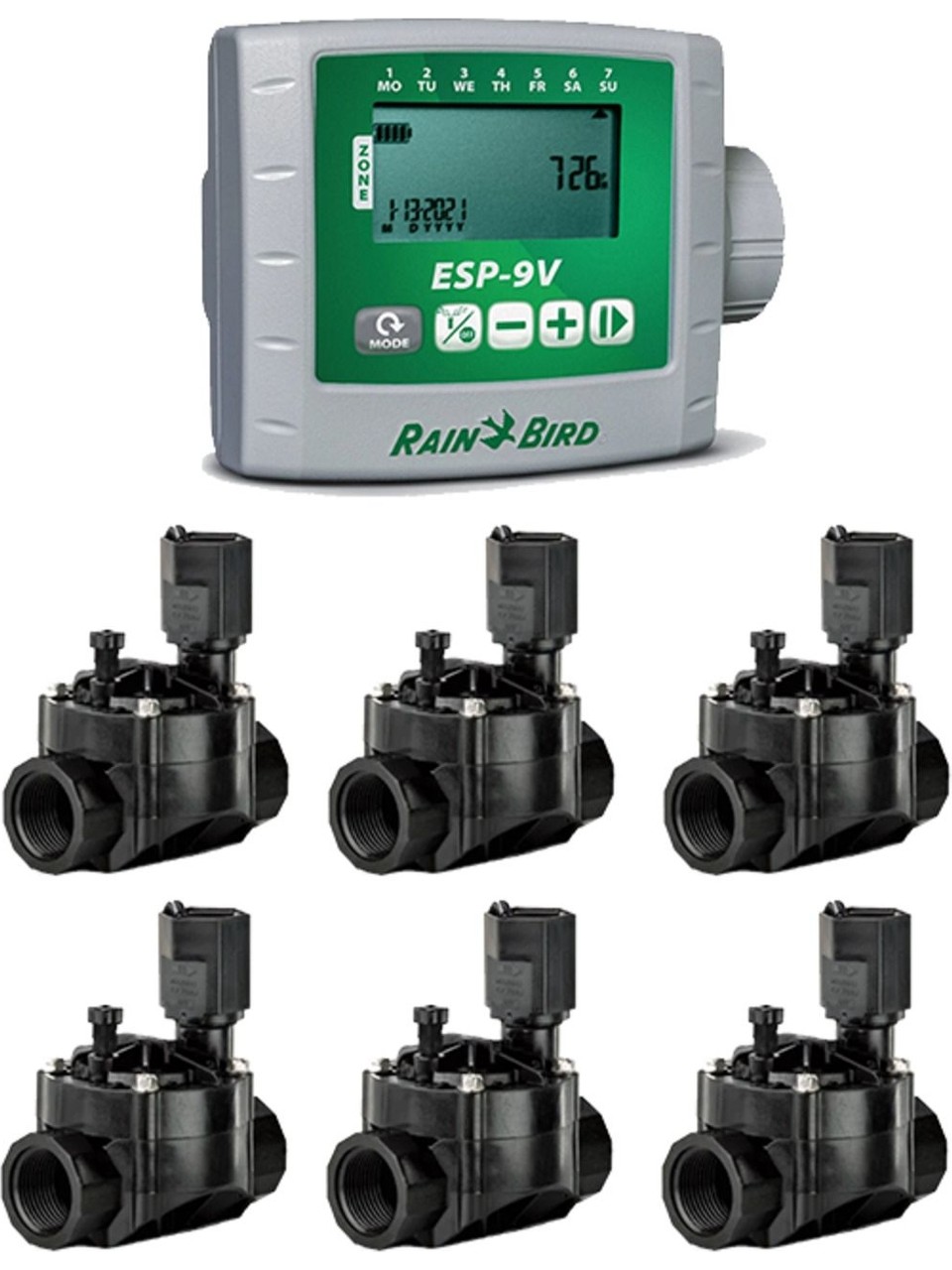 Rainbird ESP 9V PİLLİ KONTROL ÜNİTESİ 6 İSTASYON 100 HV 9V SELENOİD VANA SETİ ESP-9V WPX