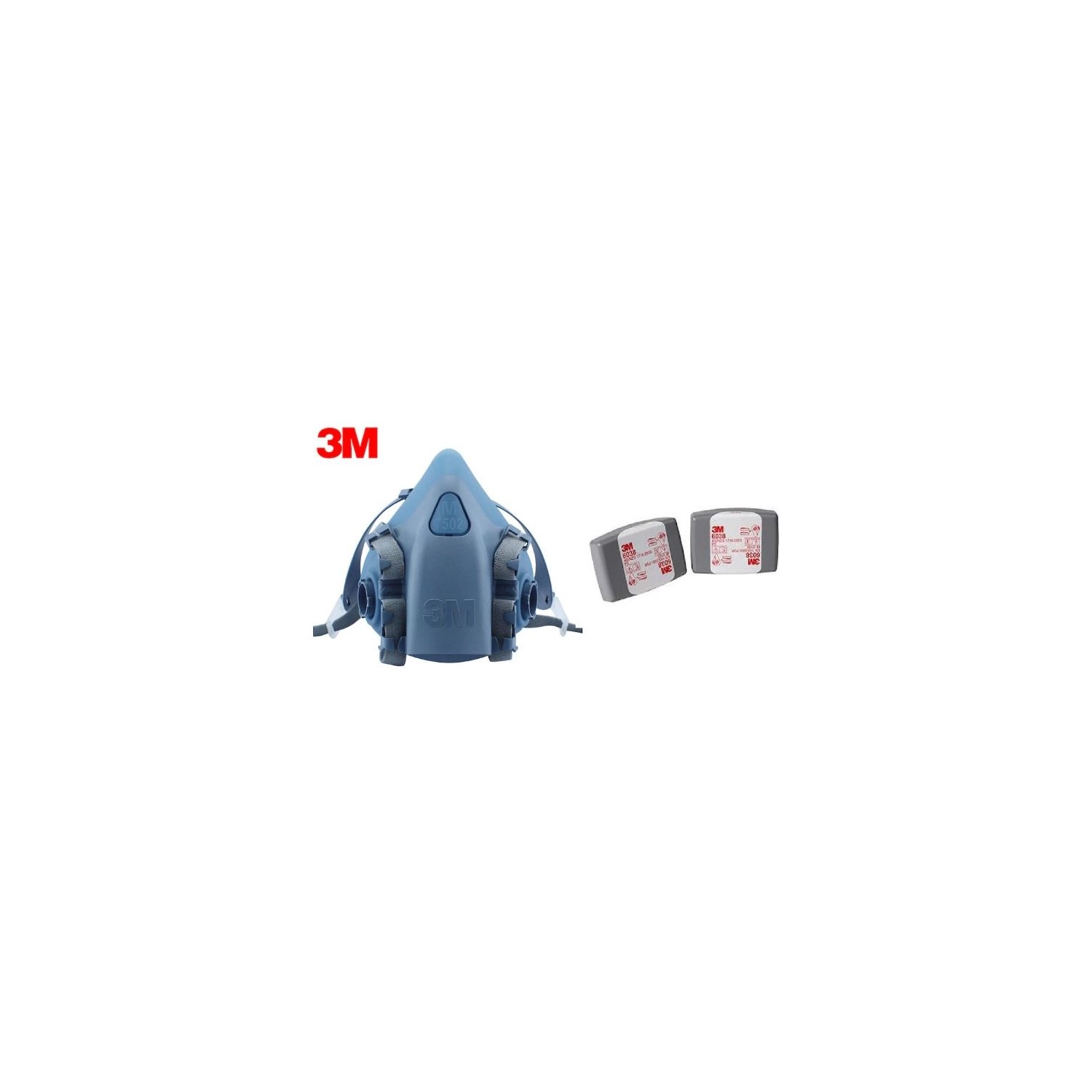 3m  7502 Yarım Yüz Gaz Maskesi ( M )+6038 Aktif Karbonlu Filtre