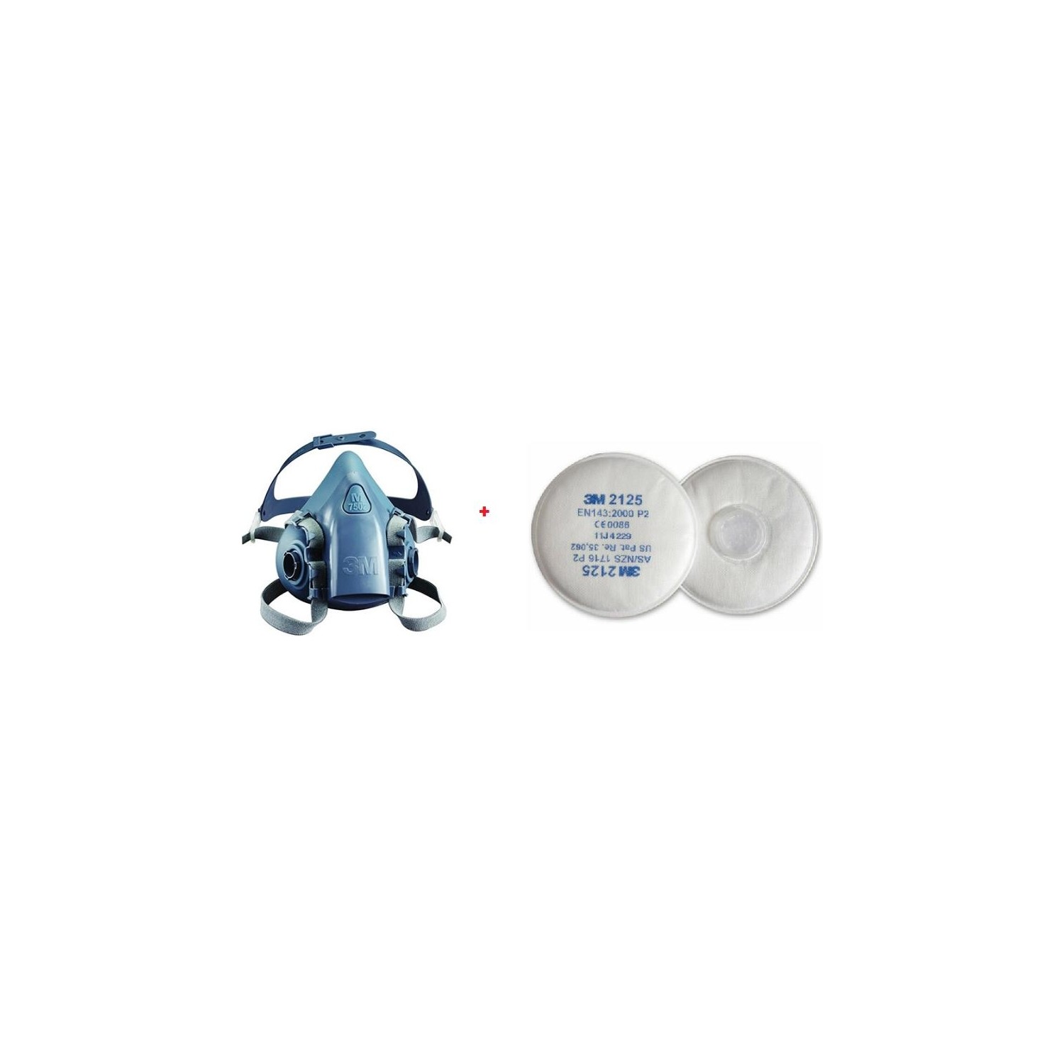 3m 7502 Yarım Yüz Maskesi (Orta Boy) + 3m 2125 P2  Filtre