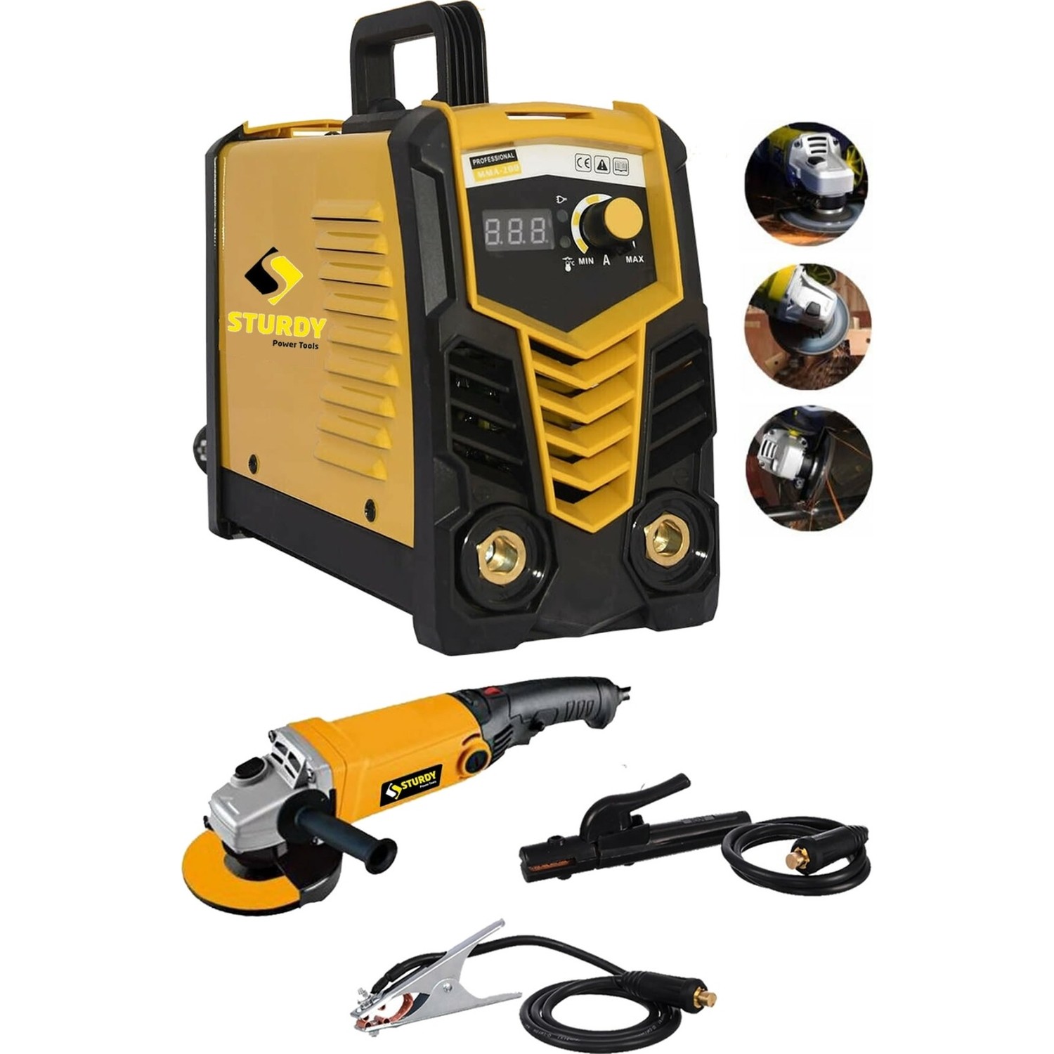 Sturdy Power Tools Special Model Stone  Monostick Technology Super Ultrasonıc 200  Dijital Göstergeli Taşlama Ile Beraber Invertör Kaynak Makinası