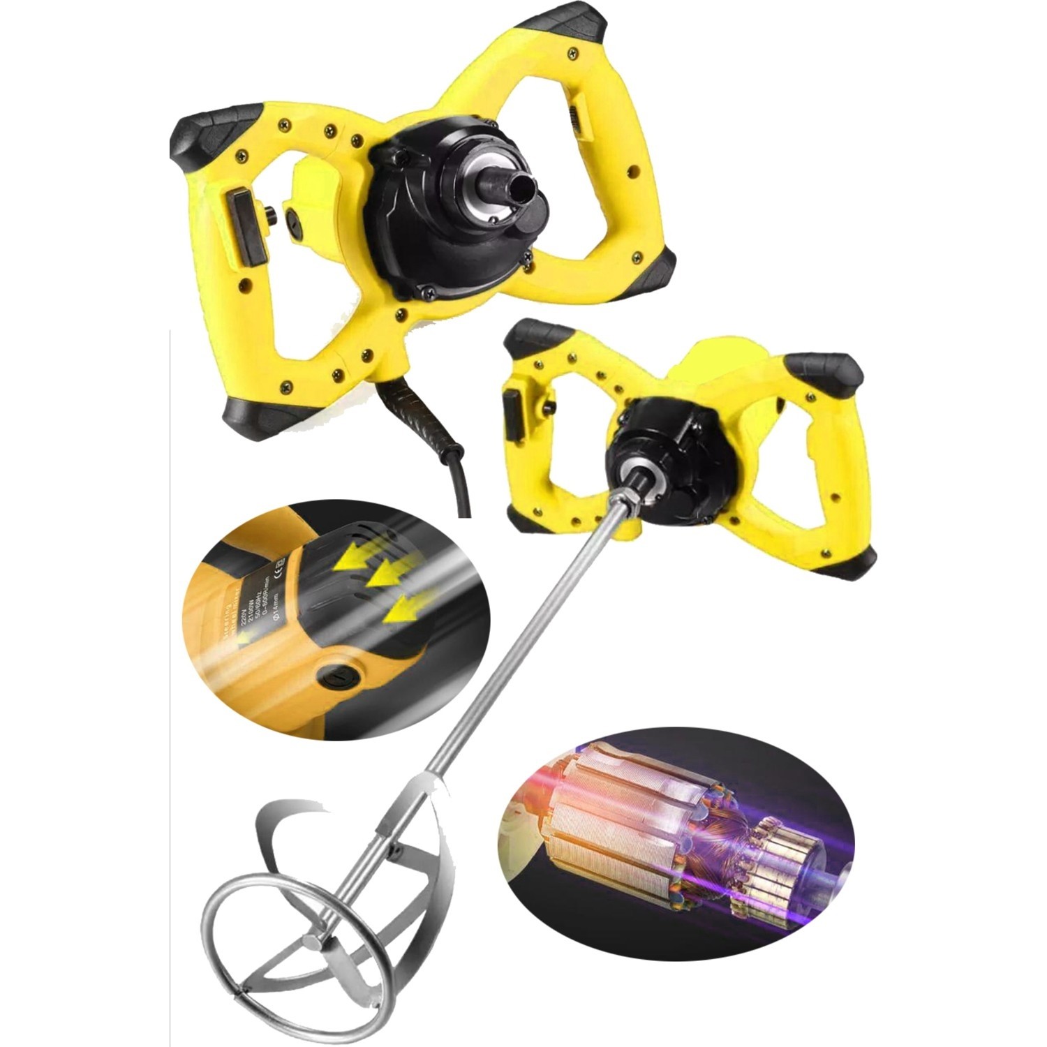 Sturdy Power Tools 1400 Watt 6 Kademe Hız Ayarlı Boya ve Harç Mikseri Karıştırıcı