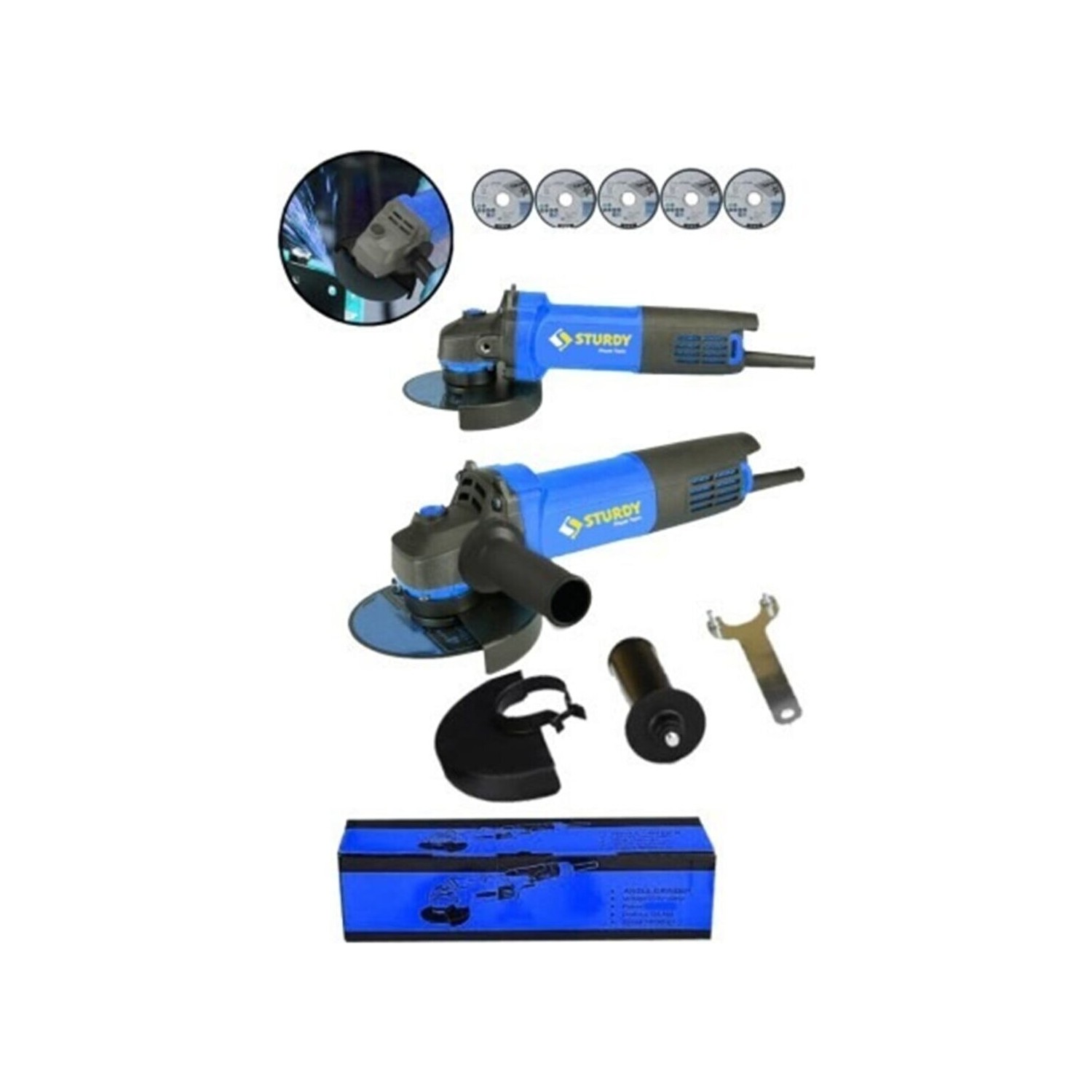 Sturdy Power Tools Japon Teknoloji Bakır Sargılı NEW2022 3400 W 115 mm Spiral Avuç Içi Kesme ve Taşlama Makinası