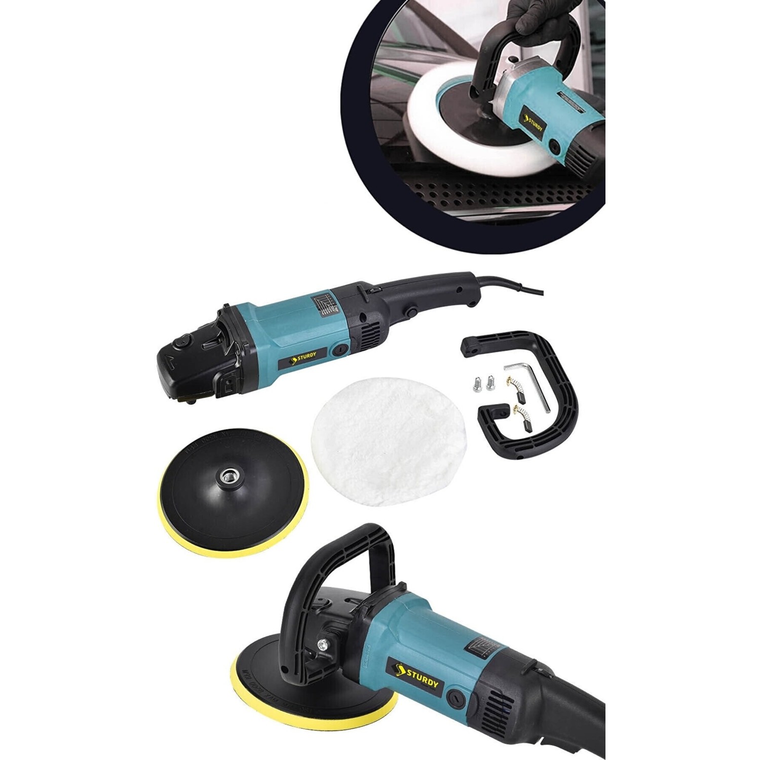 Sturdy Japon Tecnologhy Xq-4 Profesyonel Polisaj Makinası1100 W 180 mm 6 Kademeli Pasta Cila Uygulama Uzman