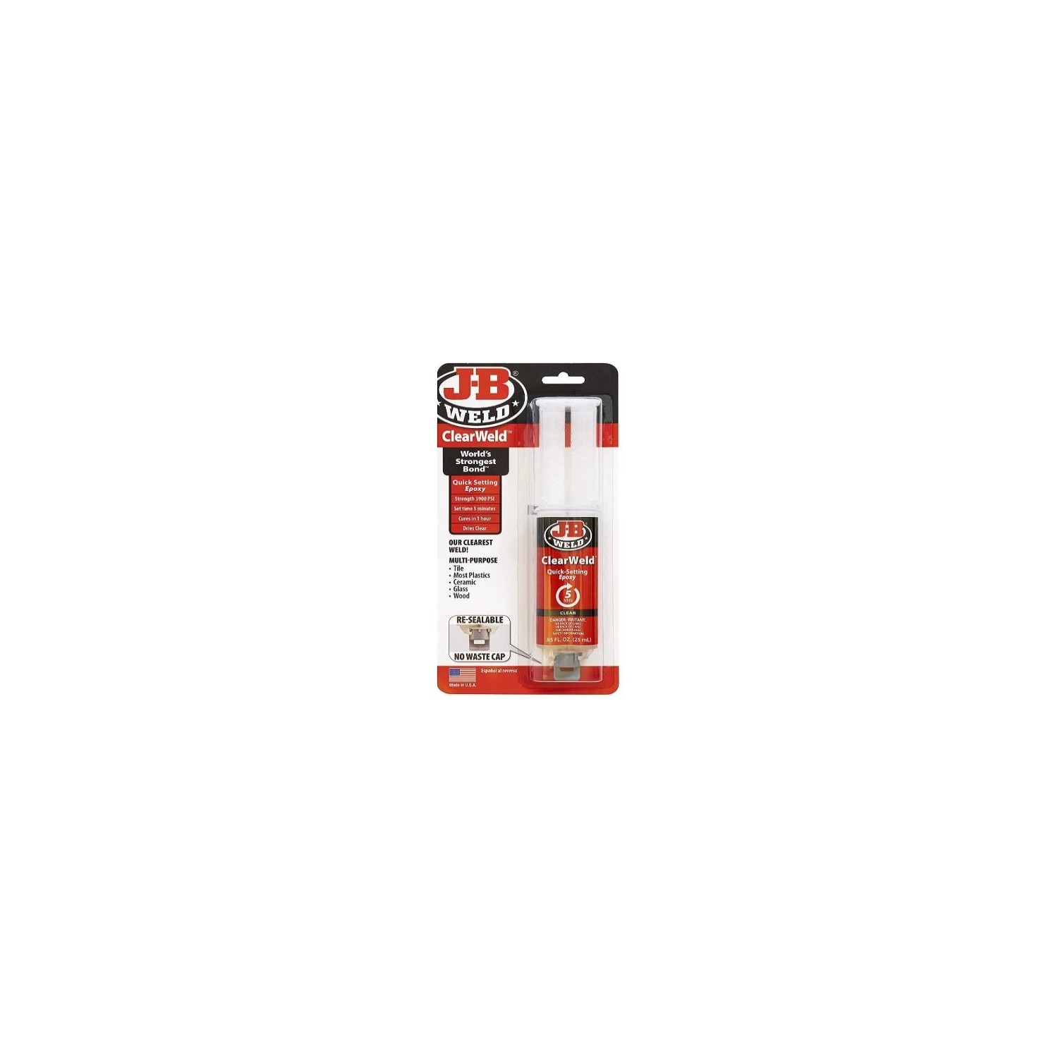 Jb Weld Clear Weld Şırınga Şeffaf Epoksi Yapıştırıcı Hızlı Kuruma 25ML.