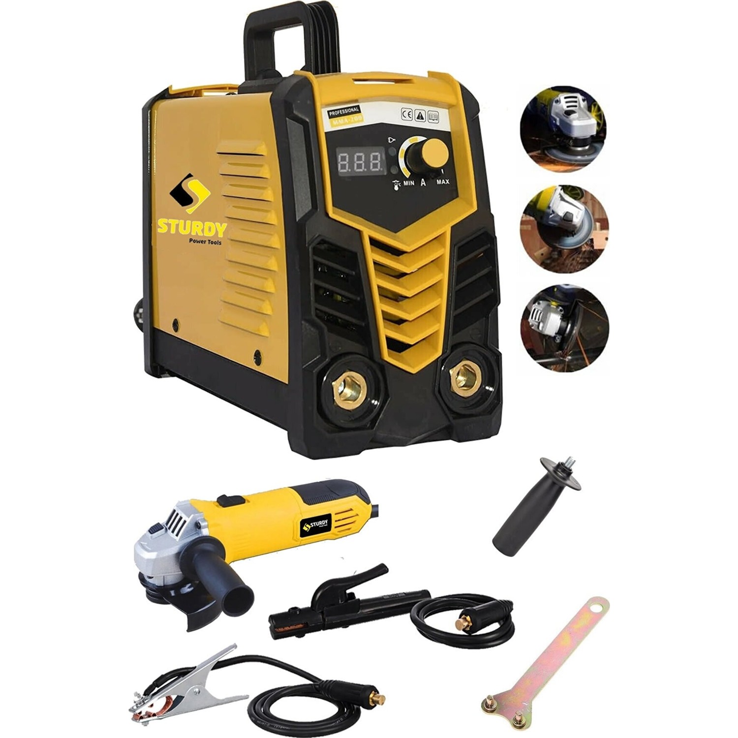 Sturdy Power Tools Special Techny 200  Dijital Göstergeli Taşlama ile Beraber Invertör Kaynak Makinası