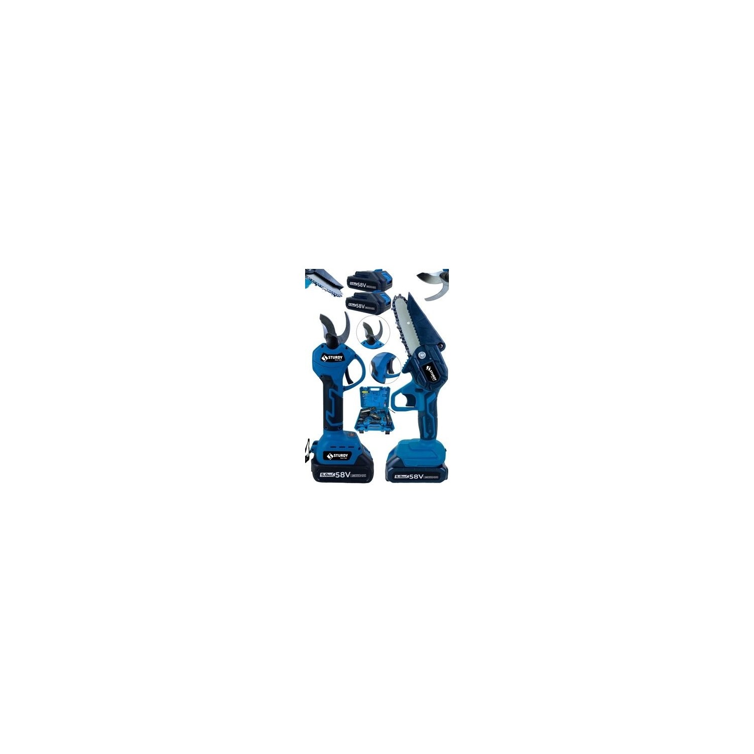 Sturdy Combo 256 VF 10 AH 2’li Set Şarjlı Budama Makası - Şarjlı Dal Kesme Testere Leo-2’li-Set