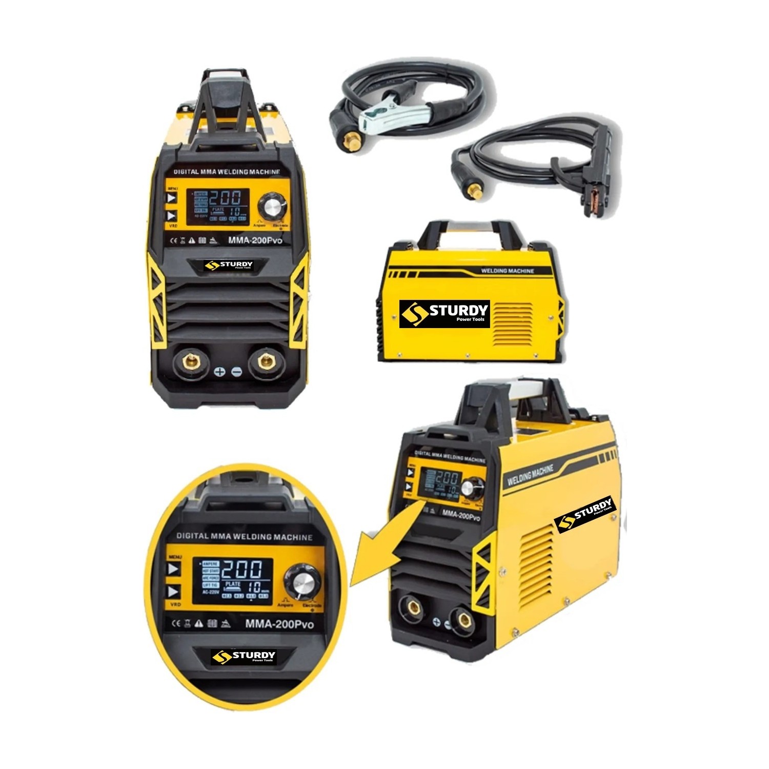 Sturdy Trc -200 Amper Çift Kartlı Profesyonel Dijital Göstergeli Inverter Kaynak Makinesi