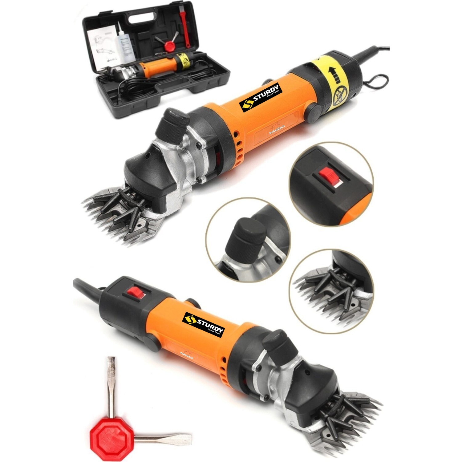 Sturdy Silent Series 5200W Devir Ayarlı Metal Şanzıman Profesyonel Keçi Koyun Kırpma Makinesi