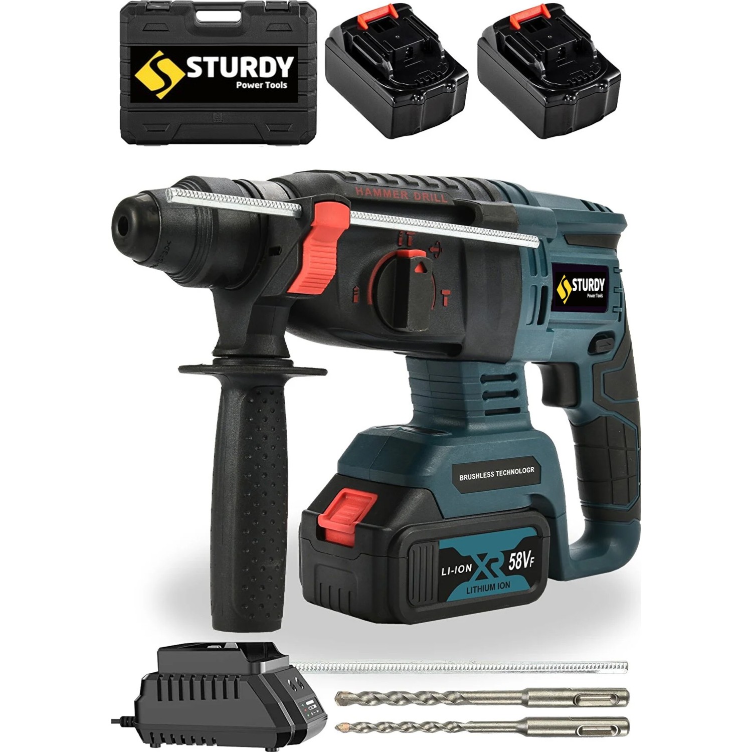 Sturdy Bakır Sargılı Kömürsüz Motor Darbeli Çift Akülü Şarjlı Kırıcı Delici 2-26 mm Hilti 002