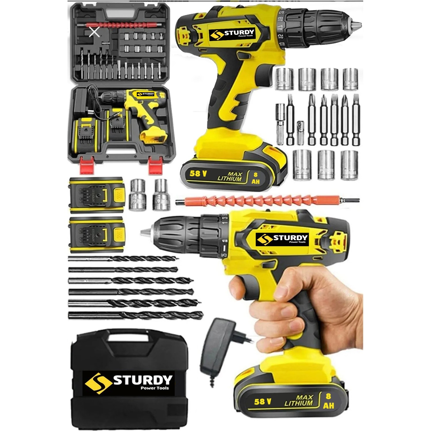 Sturdy Penetrator Seri 58V 10 Ah Lion Çift Akülü Metal Şanzuman Akülü Vidalama