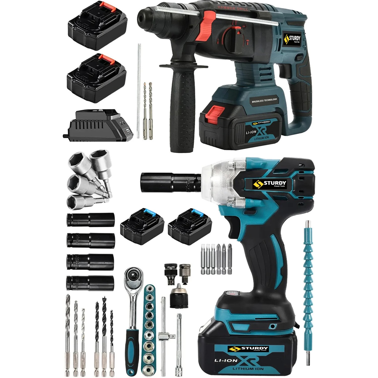 Sturdy Crusher 256 Vf Ikili Set Somun Sıkma Darbeli Kırıcı Delici Hilti 4 Batarya 2 Şarj Aleti L