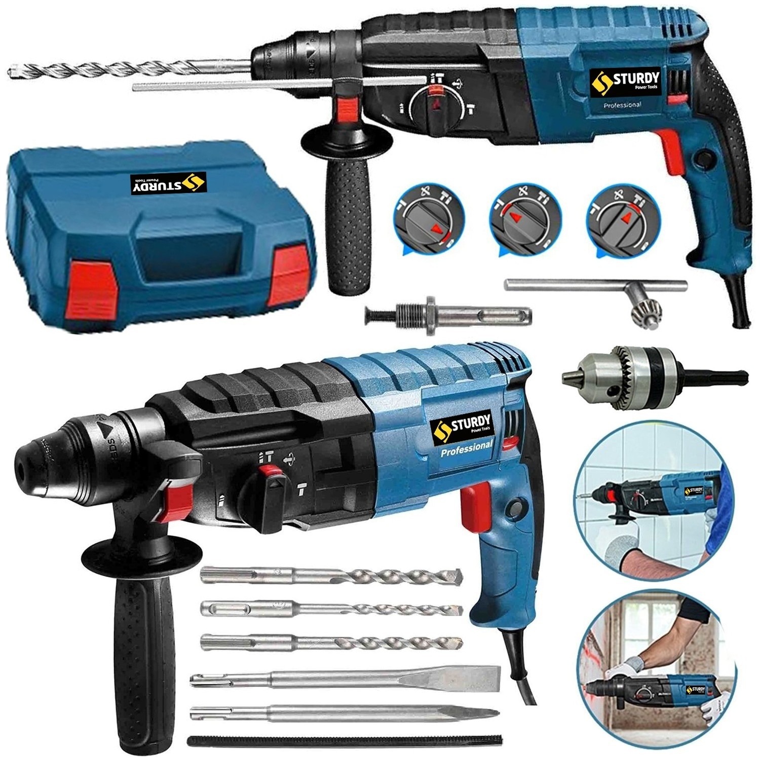 Sturdy Profesyonel Seri Kırıcı Delici Darbeli Hilti Matkap 2-28 mm