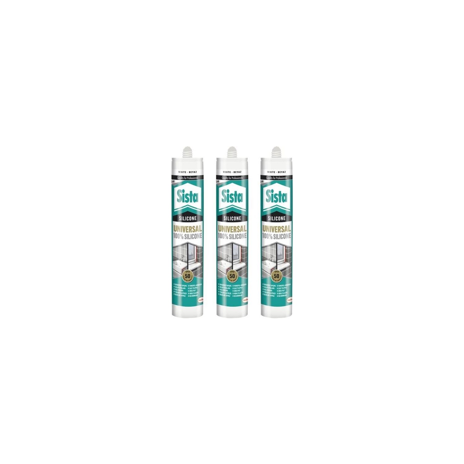 Sista Üniversal Silikon Beyaz 280ML 3 Adet