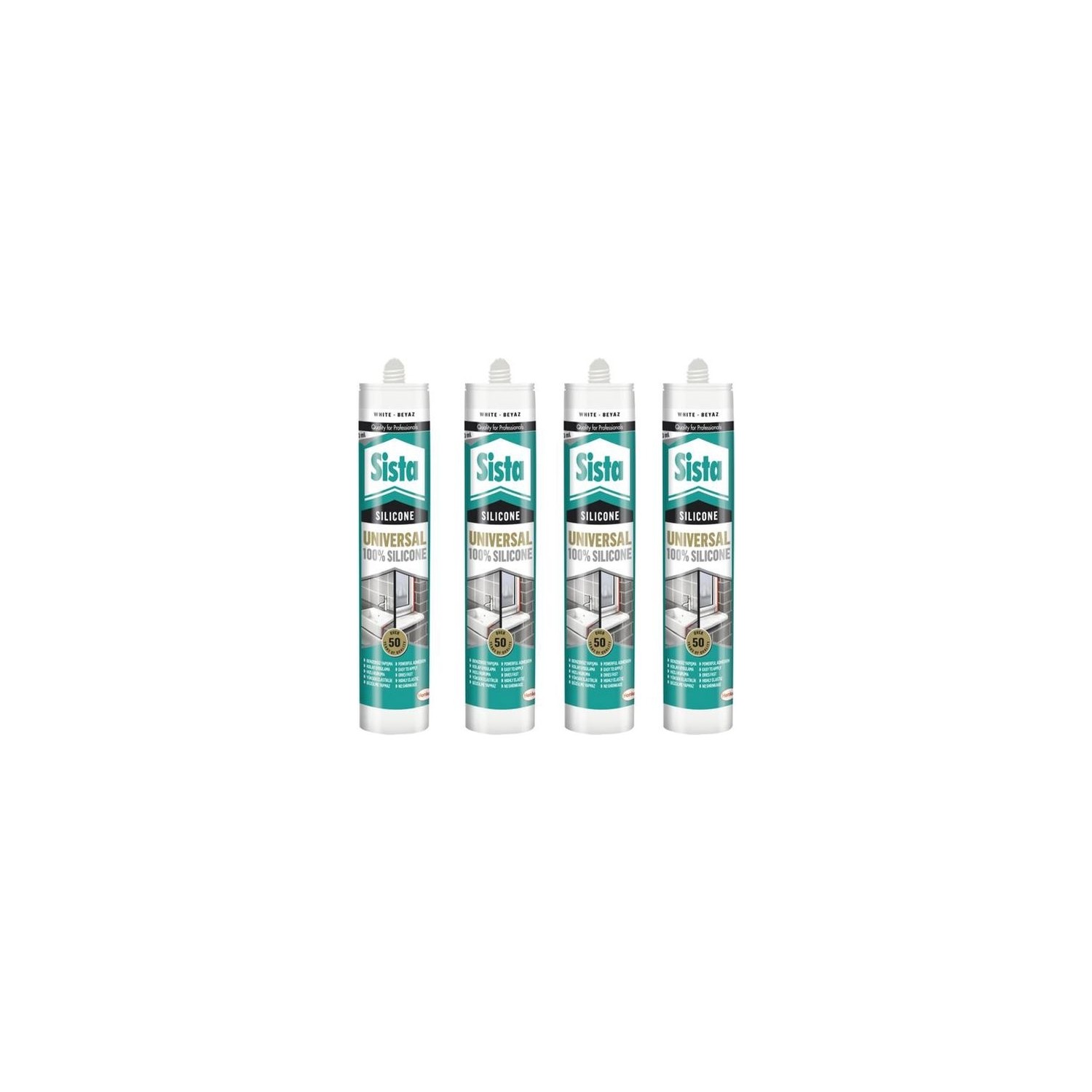 Sista Üniversal Silikon Beyaz 280ML 4 Adet