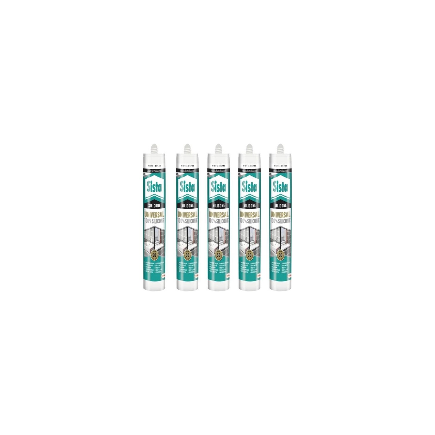 Sista Üniversal Silikon Beyaz 280ML 5 Adet