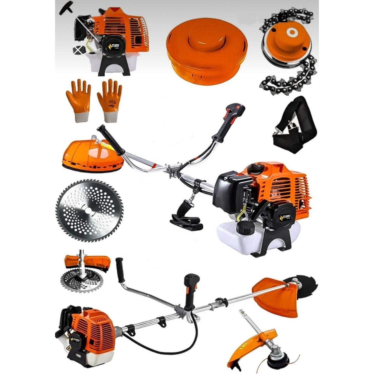 Sturdy Amerikan 1100 4x4 Yakıt Tasarrufu Turbo Motorlu Yan Tipi Benzinli Ot Çalı Çim Biçme Tırpanı Makinesi
