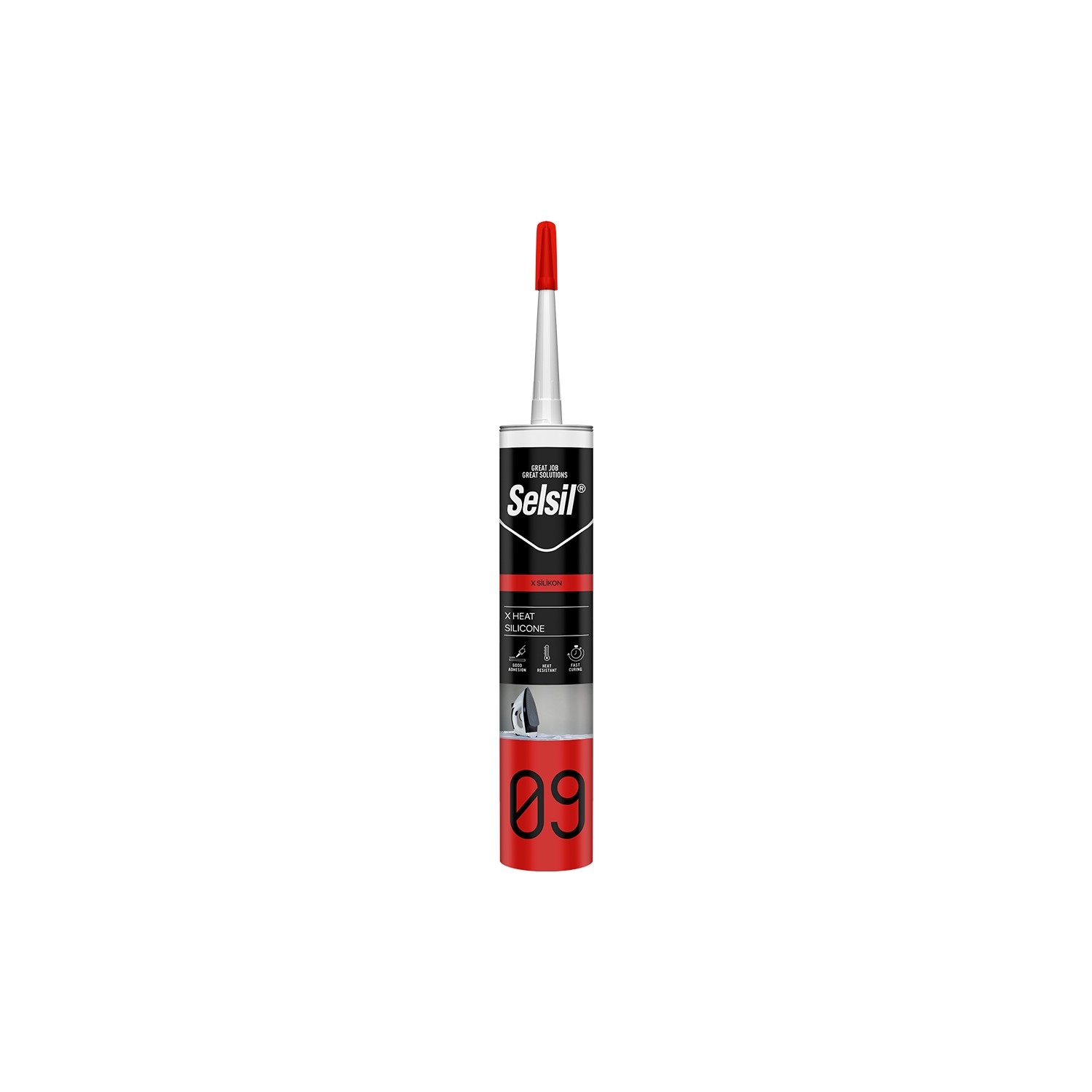 Selsil x Kırmızı 150 Derece Isıya Dayanıklı Silikon 280ML