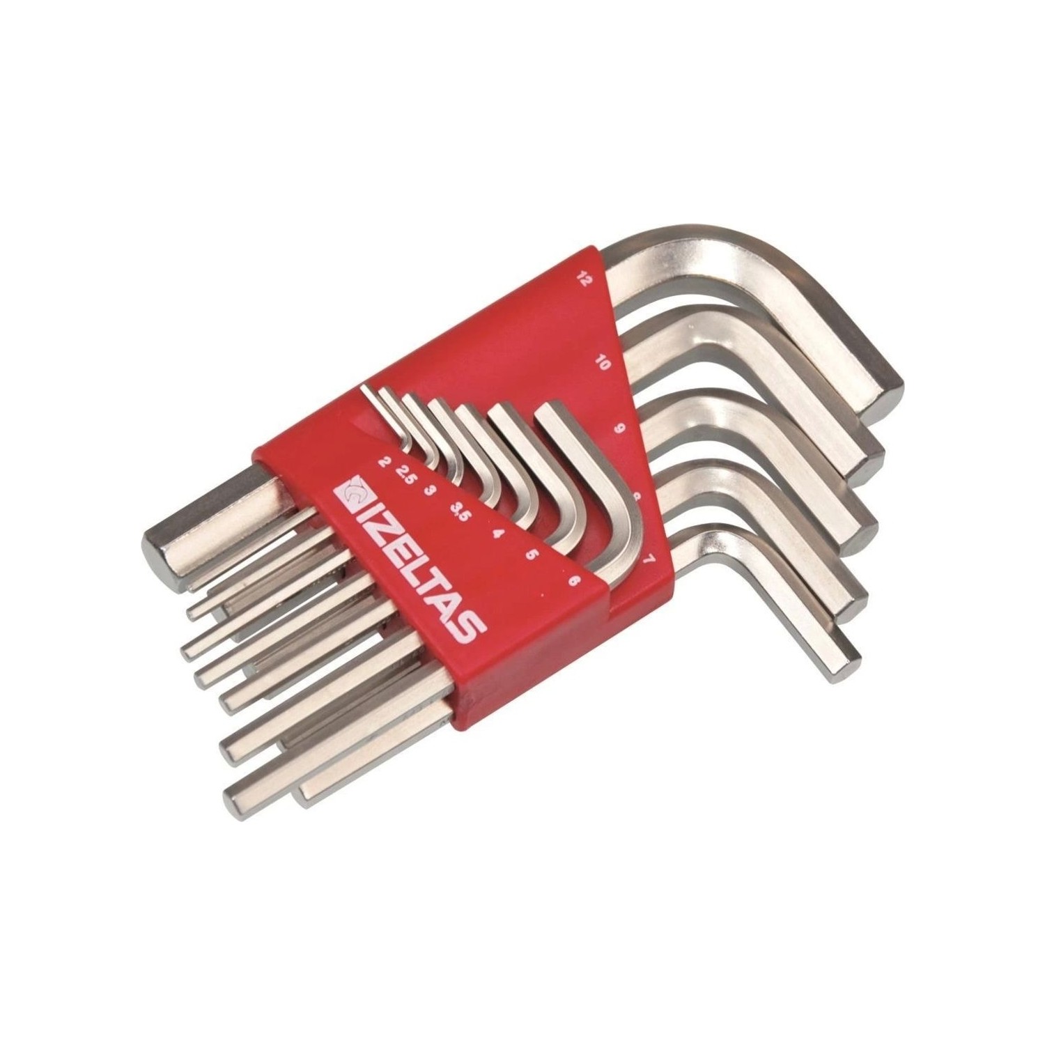 İzeltaş 12 Parça Altı Köşe Allen Anahtar Seti - Dayanıklı Çelik, 1.5-12 mm, Yerli Üretim, Mavi Renk, Ergonomik Tasarım