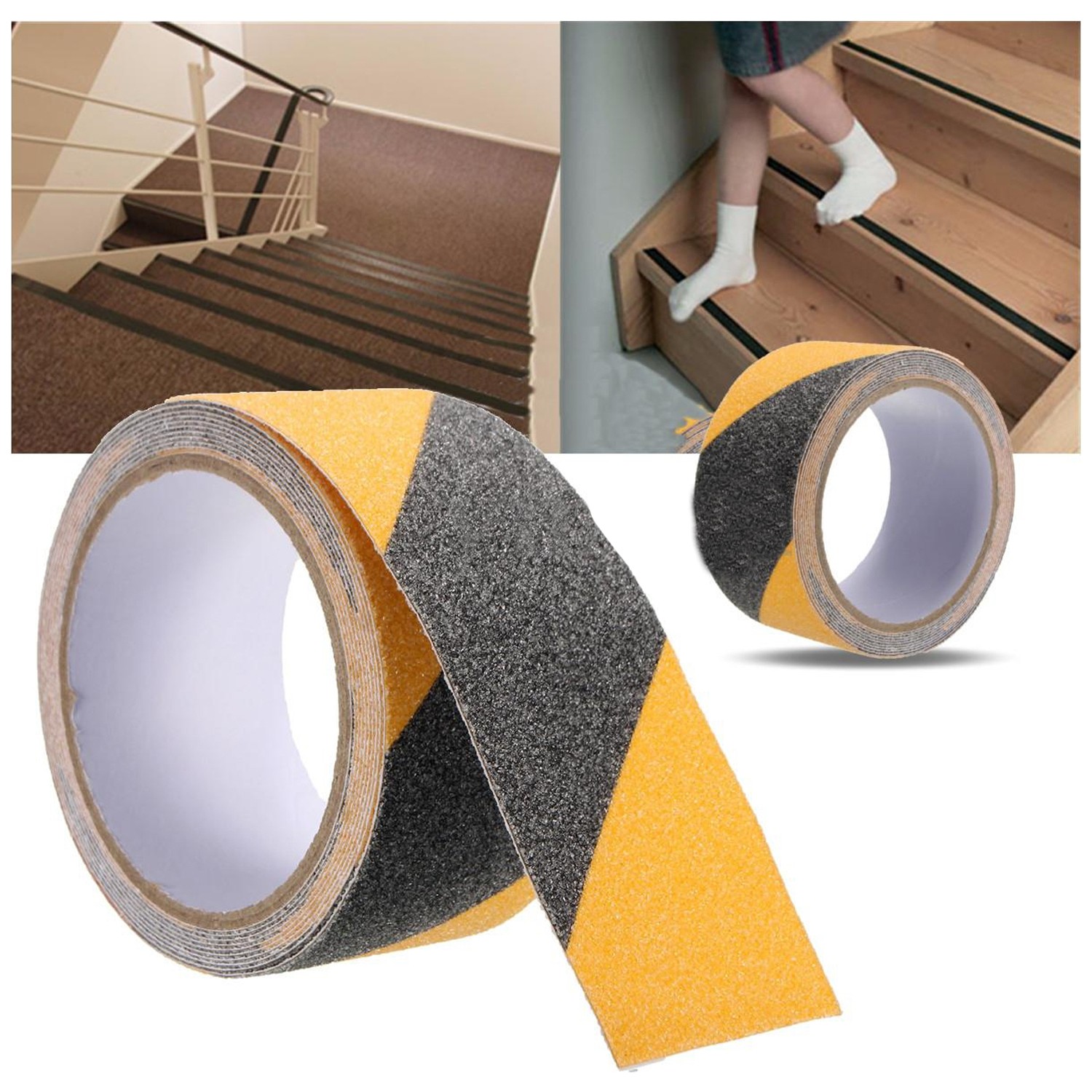 Bebe Diyarı Kaydırmaz Bant Sarı/Siyah – 50 mm x 25 Mt