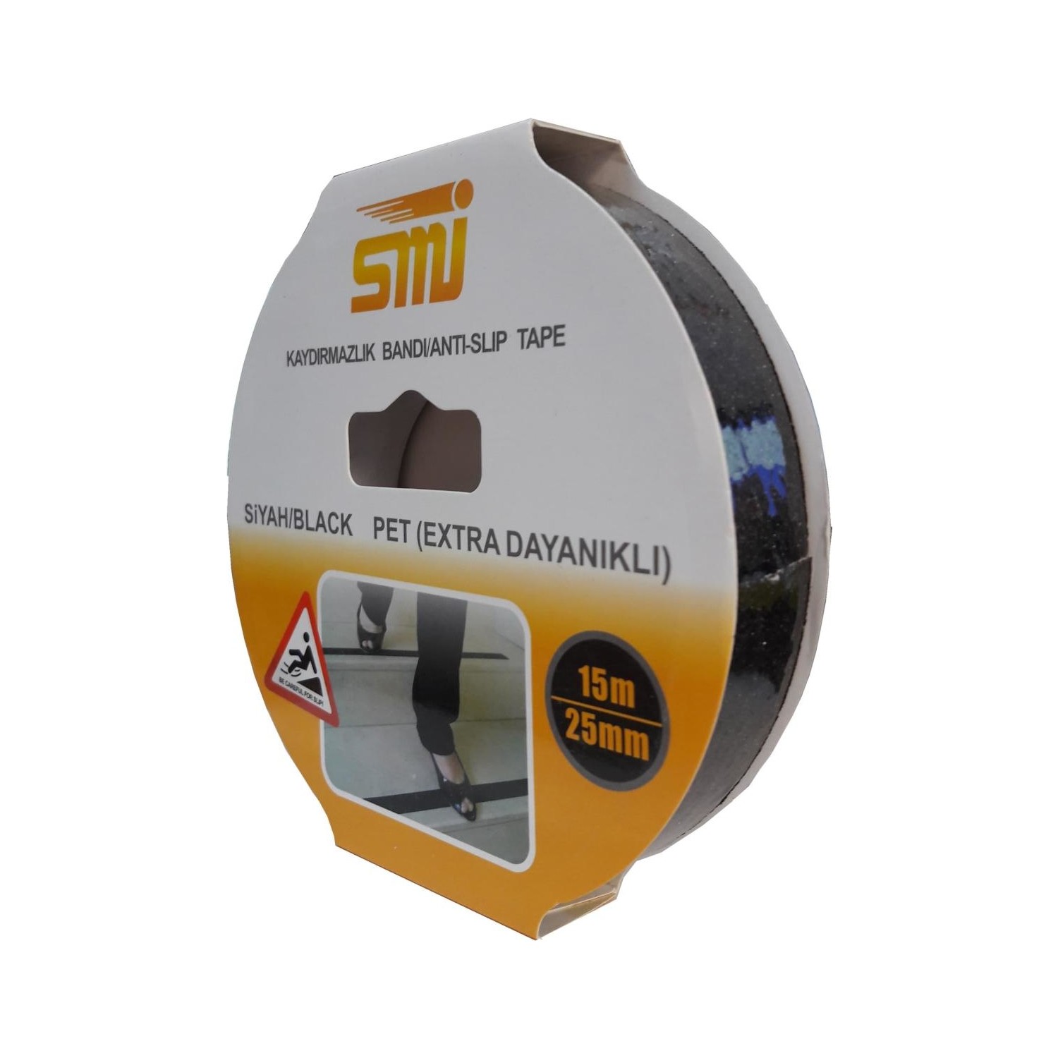 Smi 25 Mm 15 Metre  Siyah Kaydırmazlık Bandı