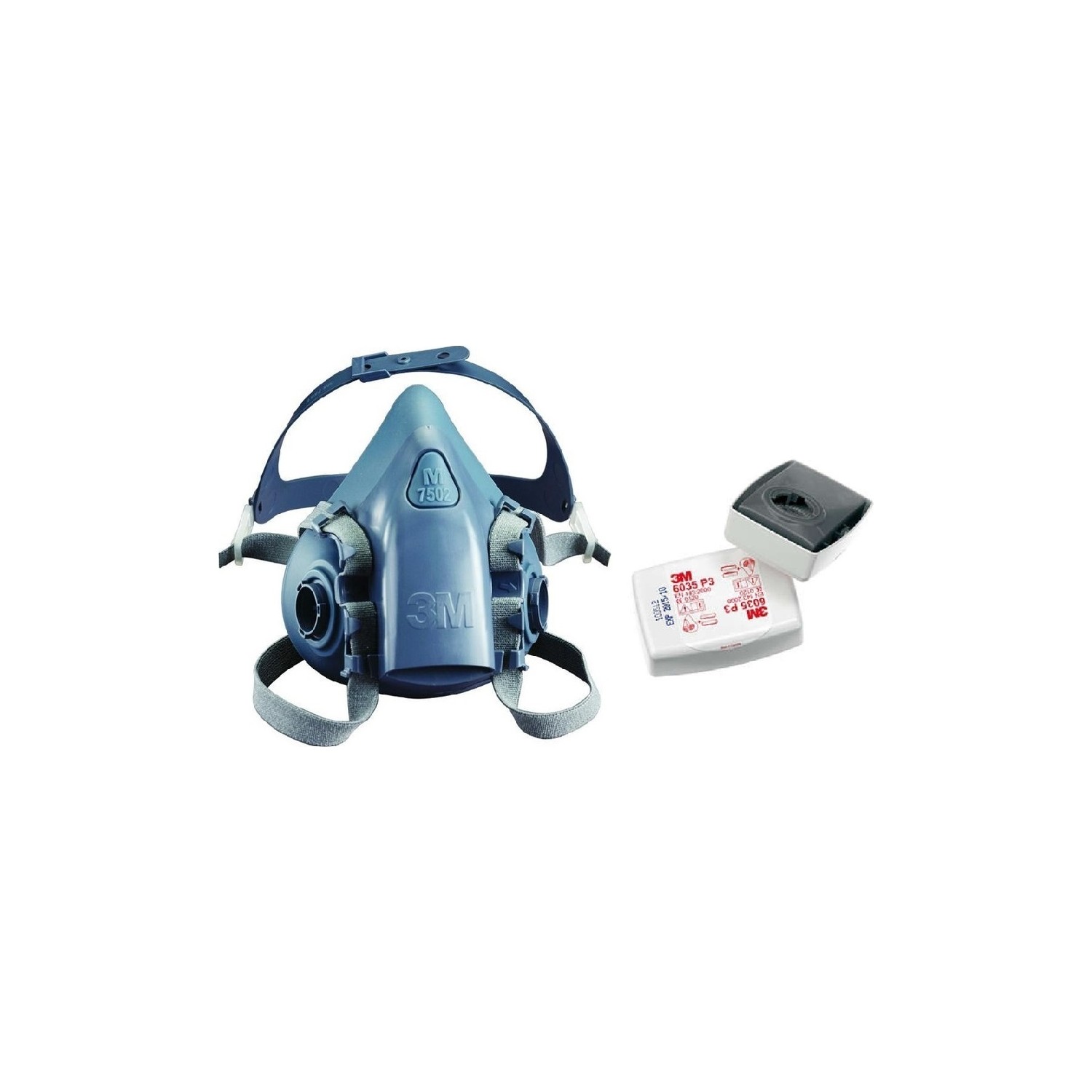 3M Yarım Yüz Maskesi 3M 7502  + 6035 Filtre Dahil Kombine Set