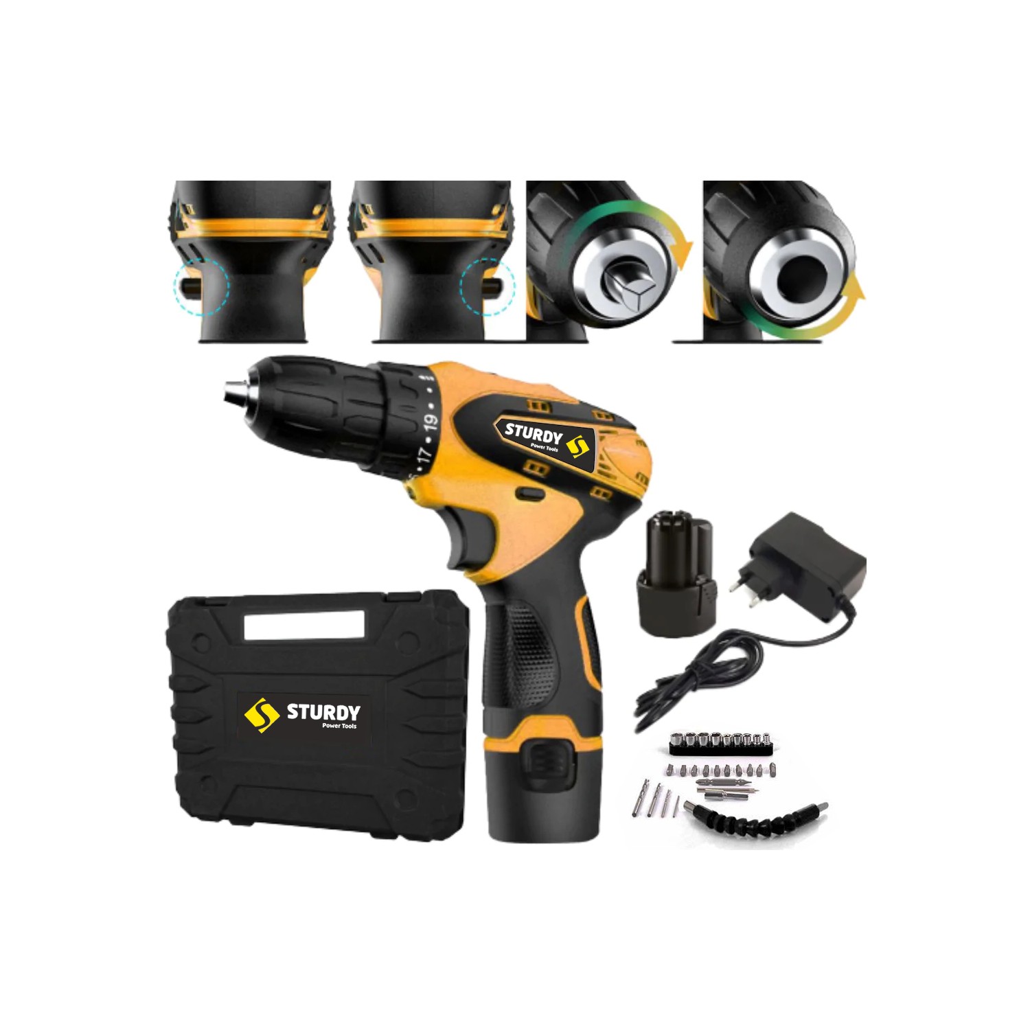 Sturdy 36 v 5 Ah Lıon Armut Tıp Matkap Setli