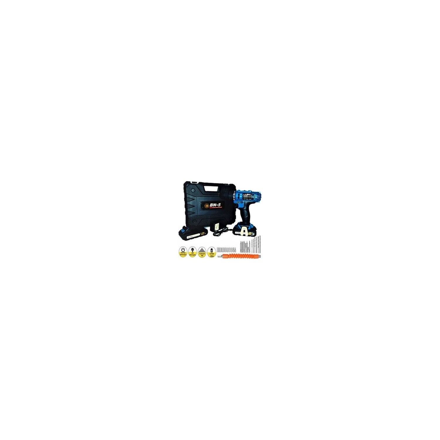 Banco Bn-5 Banco 24 V 5 Ah Darbeli Li-On Lityum Çift Akülü Şarjlı Matkap 26 Parça Setli Banco-24