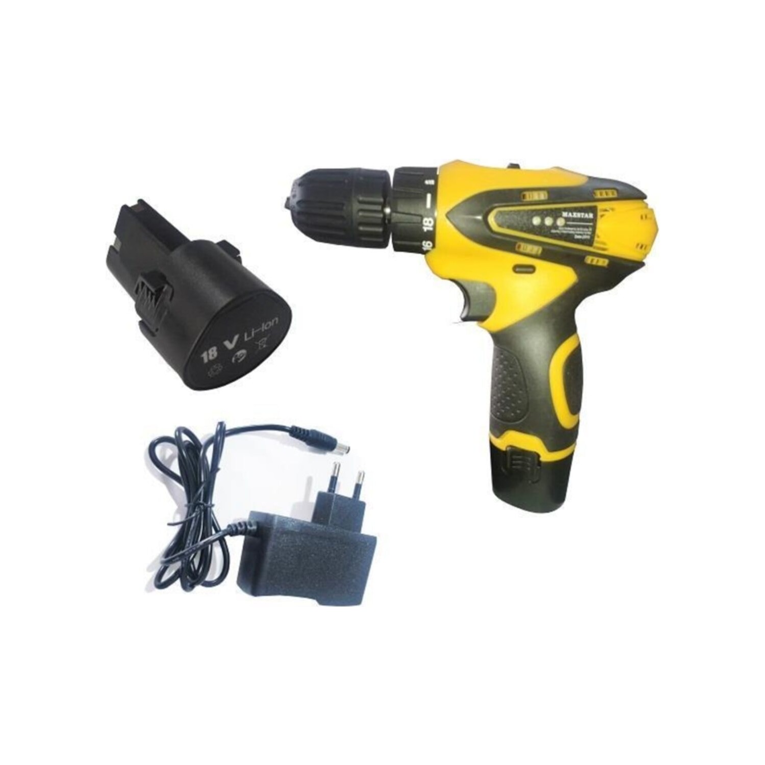 Maxstar Işıklı 18 V 1.3 Ah Li-On Çift Akülü Çantalı Şarjlı Vidalama
