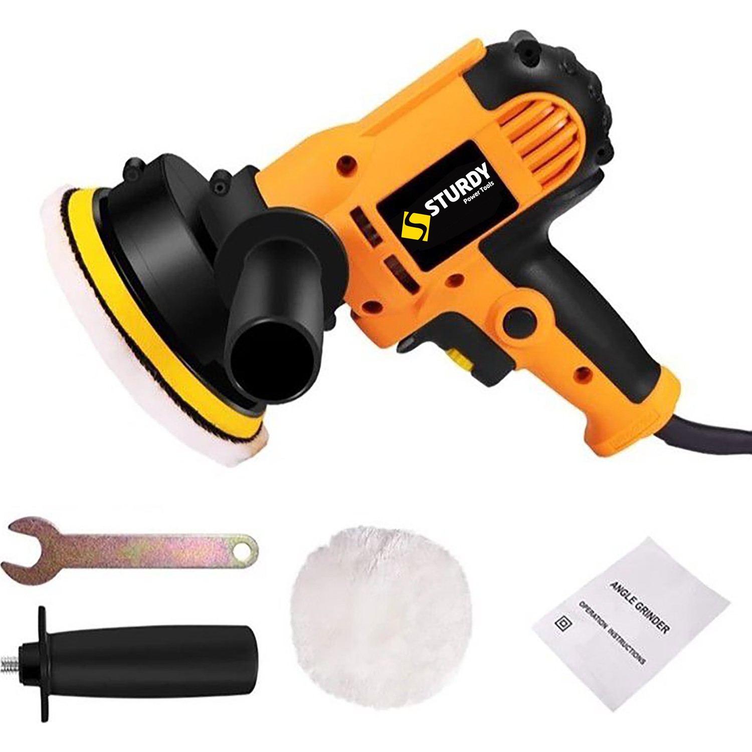 Sturdy Power Profesyonel 570 Watt 6 Kademe Hız Kontrol Ayarlı Sulu Zımpara, Pasta Cila Makinesi