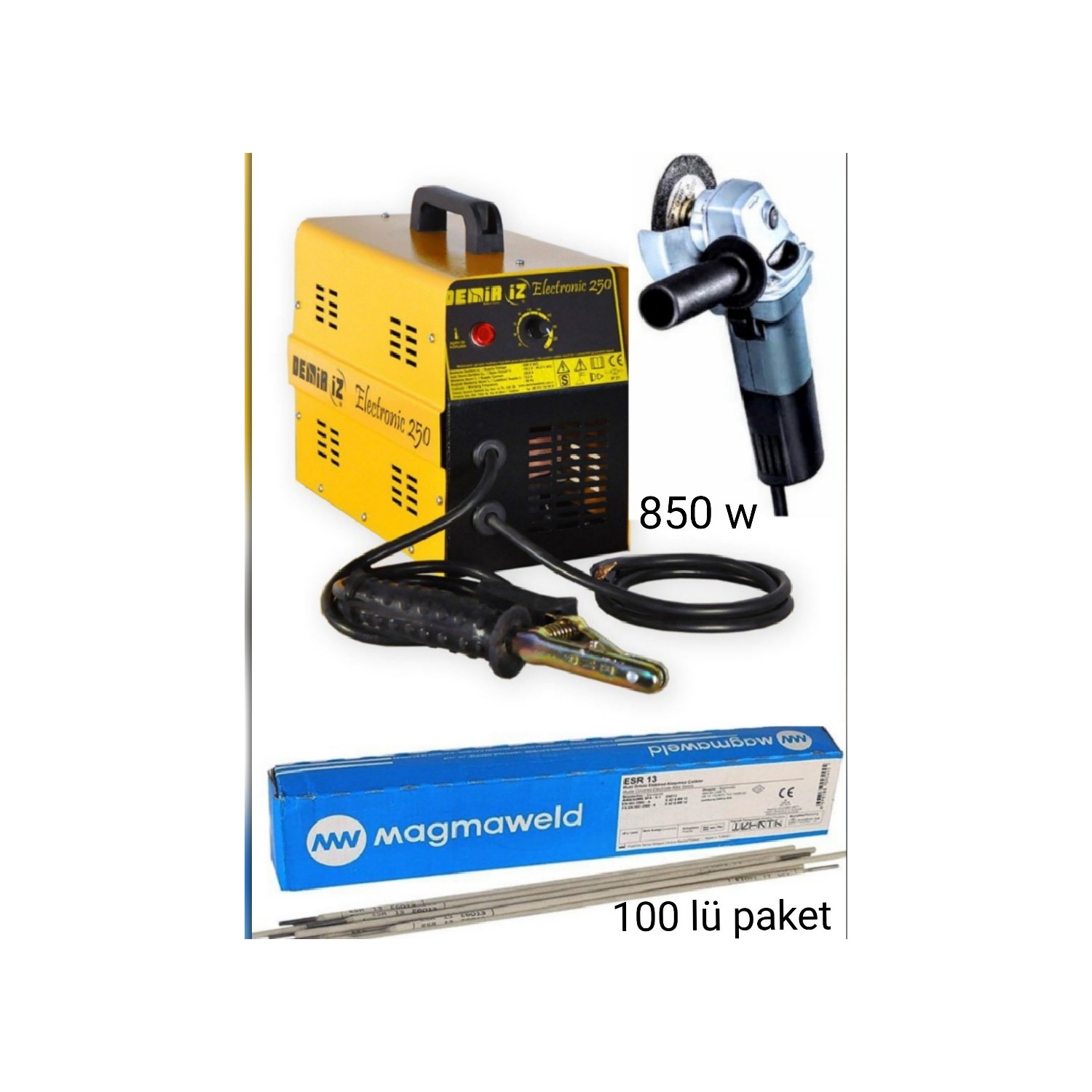 Demiriz 250 Amper Demiriz Kaynak Makinesi 850 V Avuç Içi 100 Lü Elektrot Hediyeli