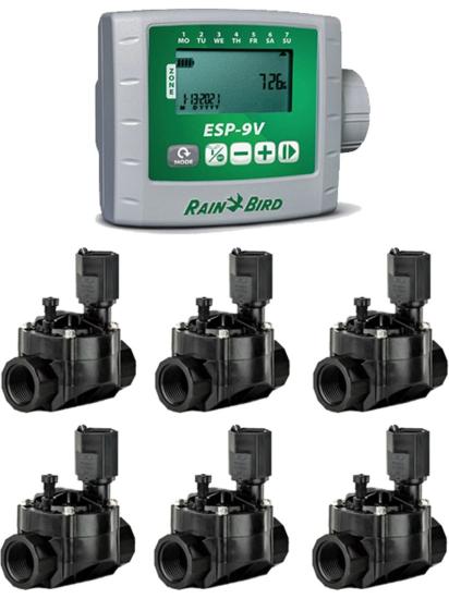Rainbird ESP 9V PİLLİ KONTROL ÜNİTESİ 6 İSTASYON 100 HV 9V SELENOİD VANA SETİ ESP-9V WPX