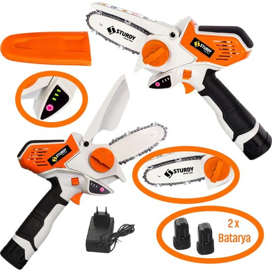 Sturdy Magic Saw X-Torq 1800 Li-On Akülü Dal Kesme Testere Bıçkı Makinası Çift Akülü Turbo Güç