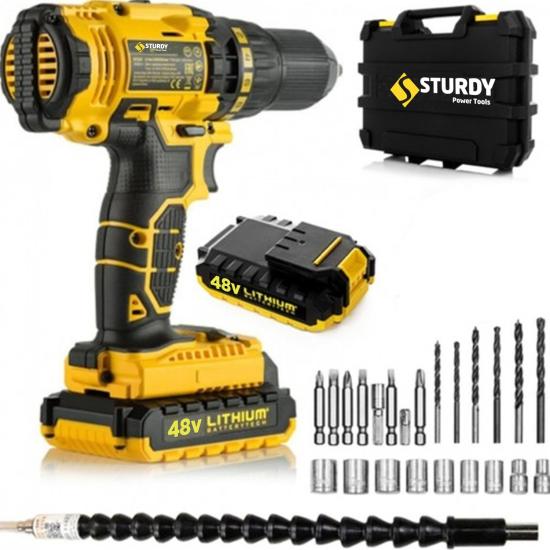 Sturdy 48V5AH Sanzumanlı Setlı Darbeli Special Lıon Matkap 23 Parca Setli