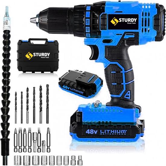 Sturdy 48V5AH Sanzumanlı Setlı Darbeli Lıon Proprietary Matkap 23 Parca Setli