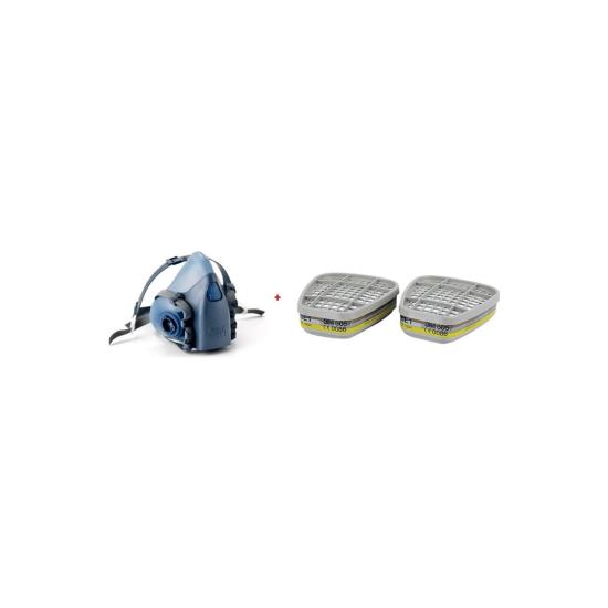 3m 7502 Yarım Yüz Maskesi (Orta Boy) + 3m 6057 Abe1 Filtre