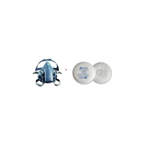3m 7502 Yarım Yüz Maskesi (Orta Boy) + 3m 2125 P2  Filtre