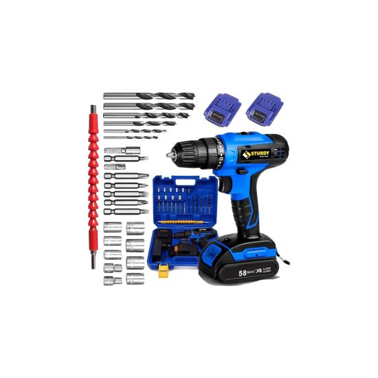 Sturdy Japon Professionel Tools 58V 8AH Pr-W Metal Şanzıman Şarjlı Çift Akülü Vidalama 27 Prç Uç Setli̇