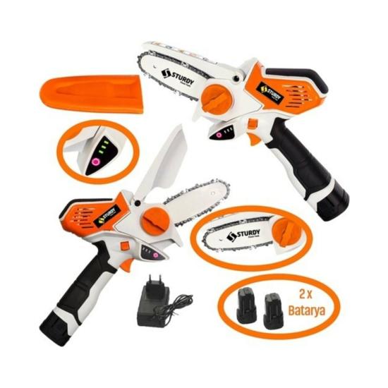 Sturdy Powerfull Saw Pr-X Brushless Li-On Akülü Dal Kesme Testere Bıçkı Makinası Çift Akülü