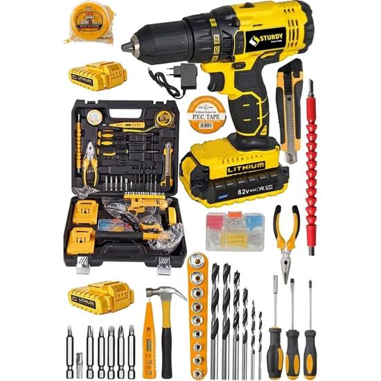 Sturdy Japon Technolo 58V8AH Lion Çift Akülü Metal Şanzuman Turbo Şarjlı Matkapt-39 Parça Setli