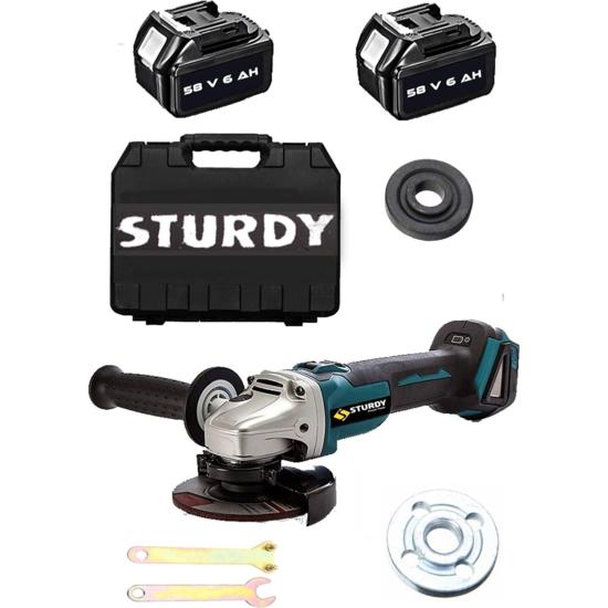 Sturdy Power Tools Japon Tech Professionel Brushless Bakır Sargı 58VOLT 8 Amper Çift Akülü Taşlama Makinası Vt-Q