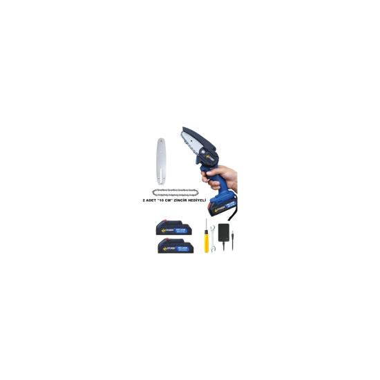 Sturdy Swiss Rivaxeling Series 92V 10 Ah Tech. Pro. 15 cm Pala ve Zincir Ağaç Kesme Testeresi Çift Akülü 3200WT Uzun Ömürlü Motor