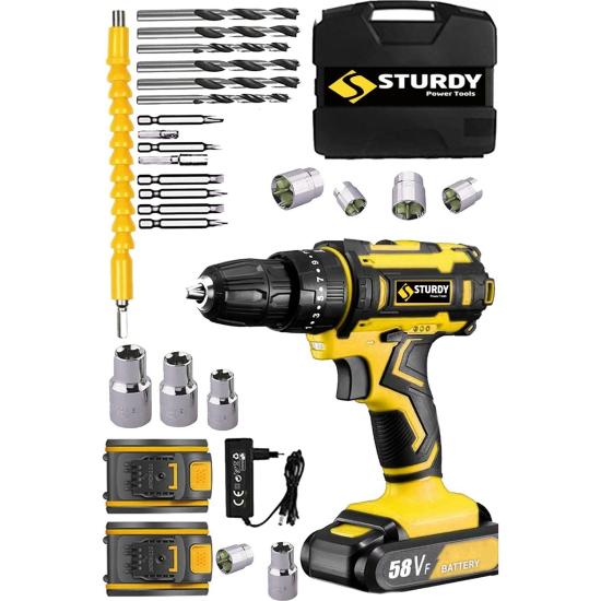 Sturdy R-Series 58 V 8 Ah Samsung Çift Akülü Seri Vidalama Matkap ve Usta Yardımcı Set
