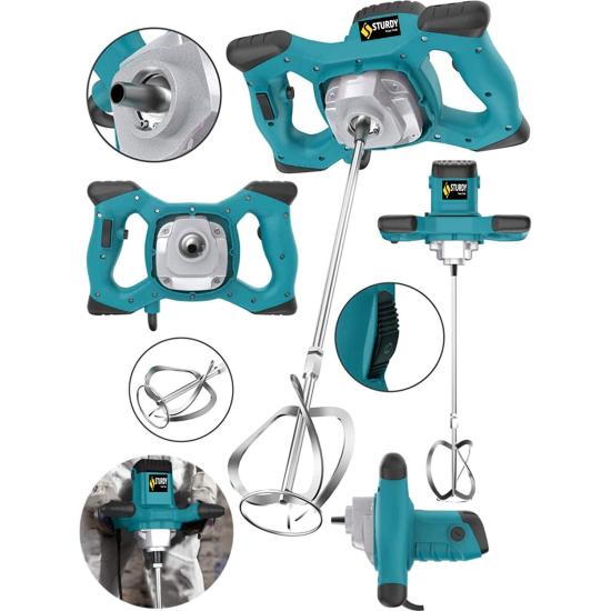Sturdy 4300 Watt Bakir Sargı 6 Kademe Devirli Ayarlı Elektrikli Alçı Boya ve Harç Karıştırıcı Mikser