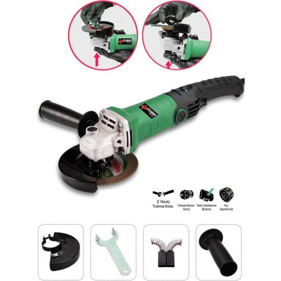 Sturdy Teknoloji Bakır Sargılı Devir Ayarlı 1250 W 125 mm Devir Ayarlı Spiral Avuç Içi Taşlama Makinası