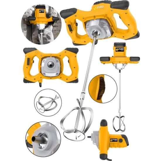 Sturdy High Craftsmanship Series 1300 Watt 6 Kademe Devir Ayarlı Elektirikli Alçı Boya ve Harç Karıştırıcı Mikser
