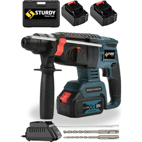 Sturdy Bakır Sargılı Kömürsüz Motor Darbeli Çift Akülü Şarjlı Kırıcı Delici 2-26 mm Hilti 002