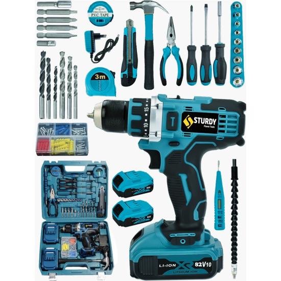 Sturdy Alman Pro Schnell  Technology 58V 10 Ah Lion Çift Akülü Metal Şanzuman Akülü Vidalama Matkap