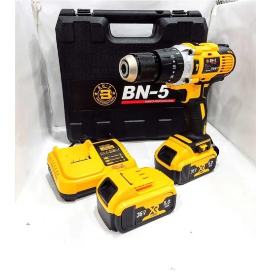 BN-5 36 Volt 5 Ah Metal Şanzımanlı Darbeli Şarjlı Matkap Vidalama