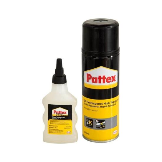 Pattex 2K Profesyonel Hızlı Sıvı Yapıştırıcı Seti - 200ml + 50ml, Siyah ve Sarı