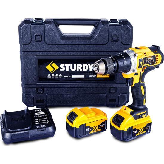 Sturdy Professionel Brushless Motor 58 Volt 8,0 Amper Li-On Çift Akülü Tam PRO Şarjlı Matkap